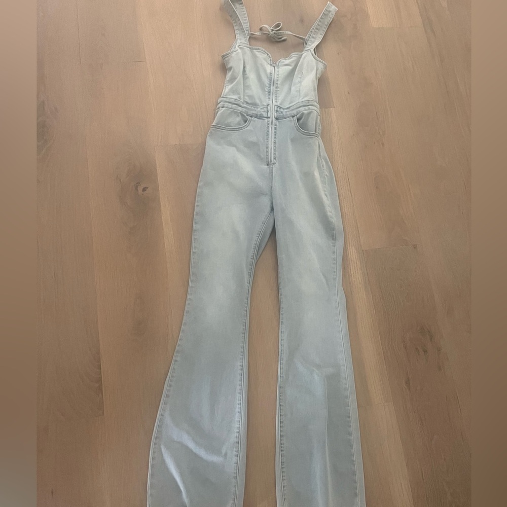 Free People denim jumpsuit